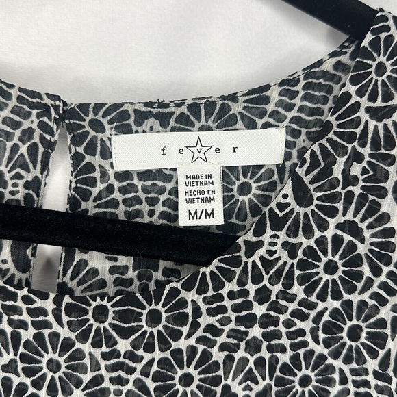 FEVER BLACK AND WHITE PATTERN TUNIC TANK (M) - Picture 3 of 7